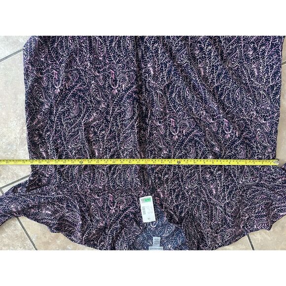 NWT Catherine’s 3X Satin Paisley Button Down Blouse Top - Picture 5 of 5